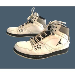 JORDAN 1 FLIGHT MID MEN'S SIZE 10.5 SHOES WHITE GRAY BLACK ATHLETIC SNEAKER